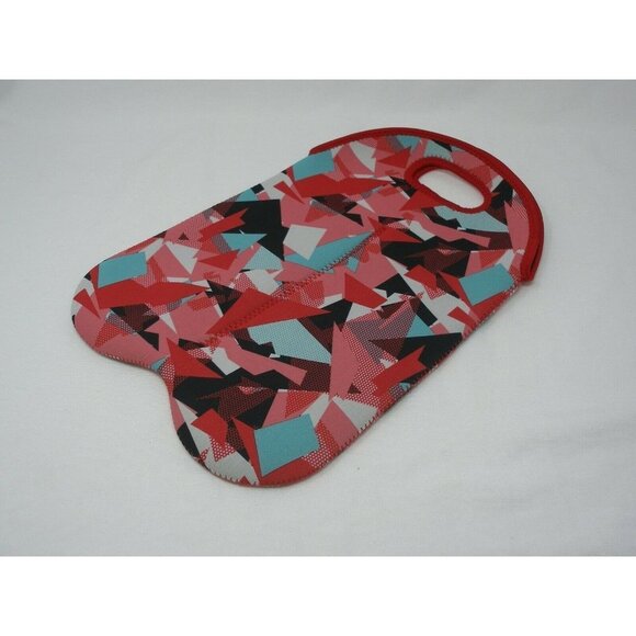 BUILT: Double Bottle Neoprene Wine Bag Tote Carrier w/ Handle (geometic pattern) - Picture 2 of 5
